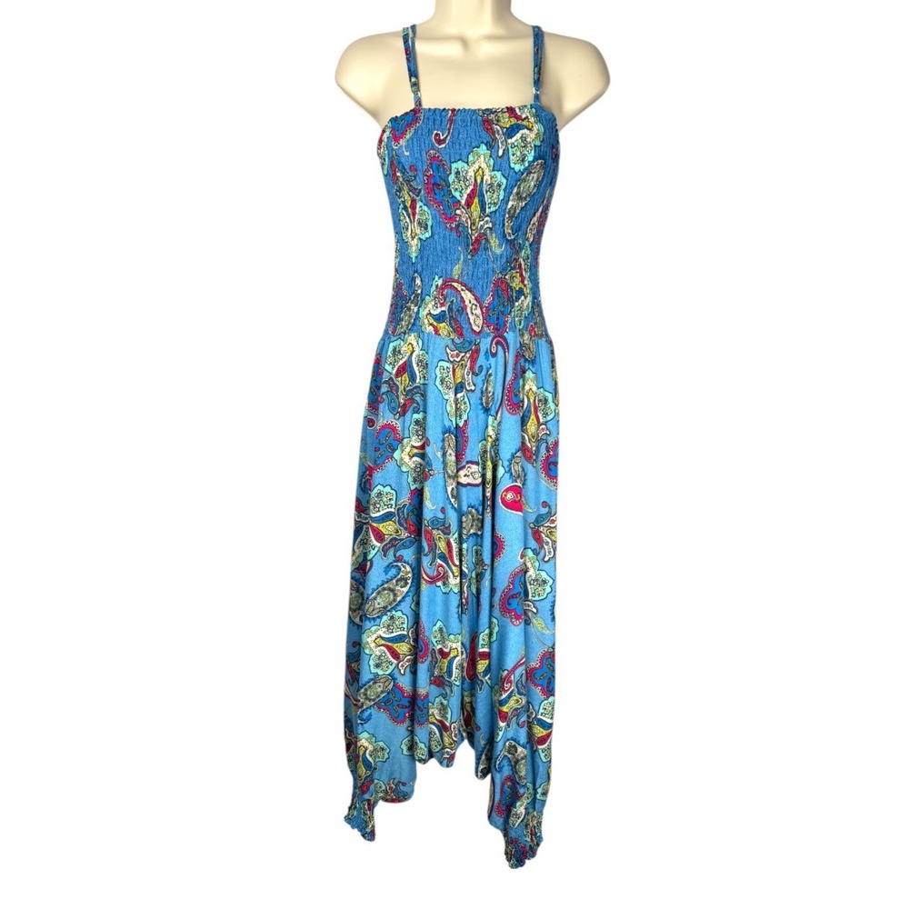 Vtg QVC Panacher Boho Drop Crotch Harem Jumpsuit‎ Womens Festival Hippie O/S